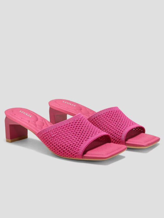 Vivaia Shoes - Vivaia Pink Square-Toe Block Heel Sandals